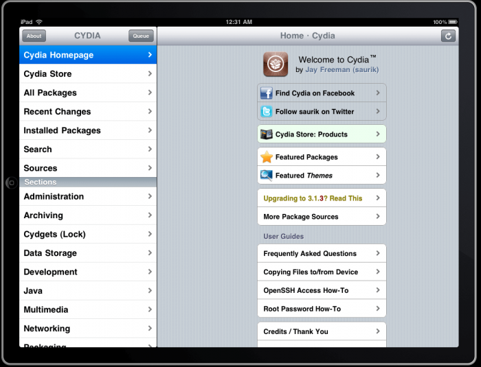 Download Cydia for iPad