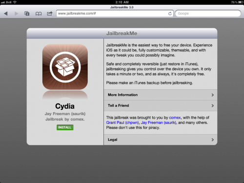 Download Cydia for iPad