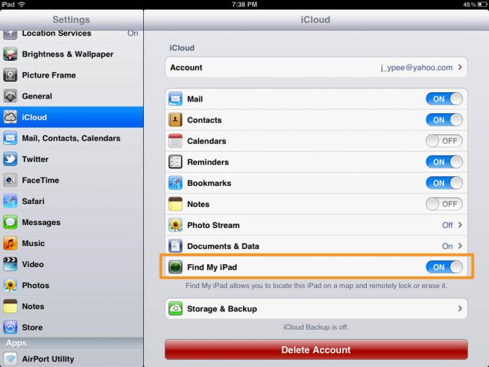 Download iCloud for iPad