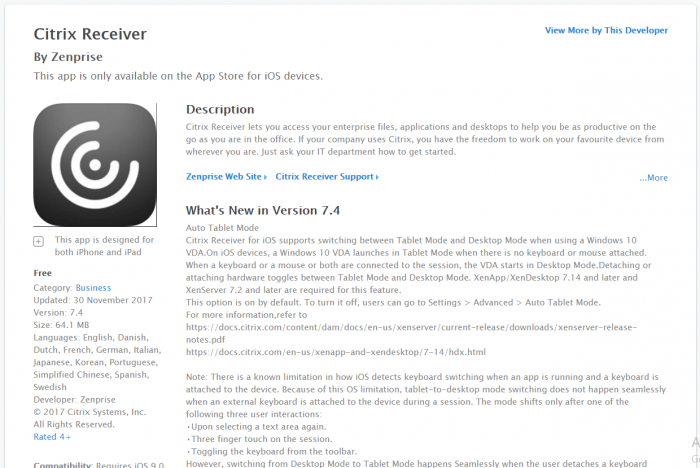 Download Citrix Receiver for iPad