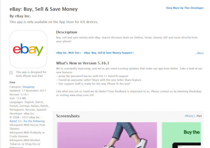 Download eBay for iPad