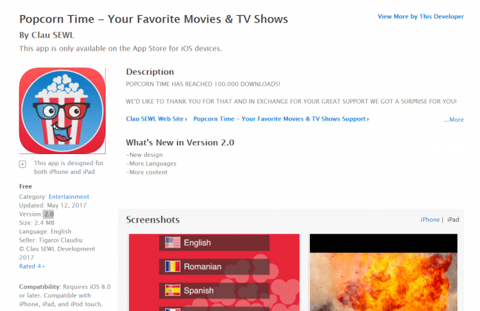 Download Popcorn Time for iPad