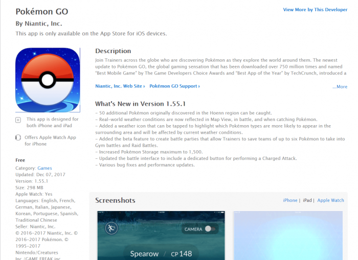 Download Pokemon Go for iPad