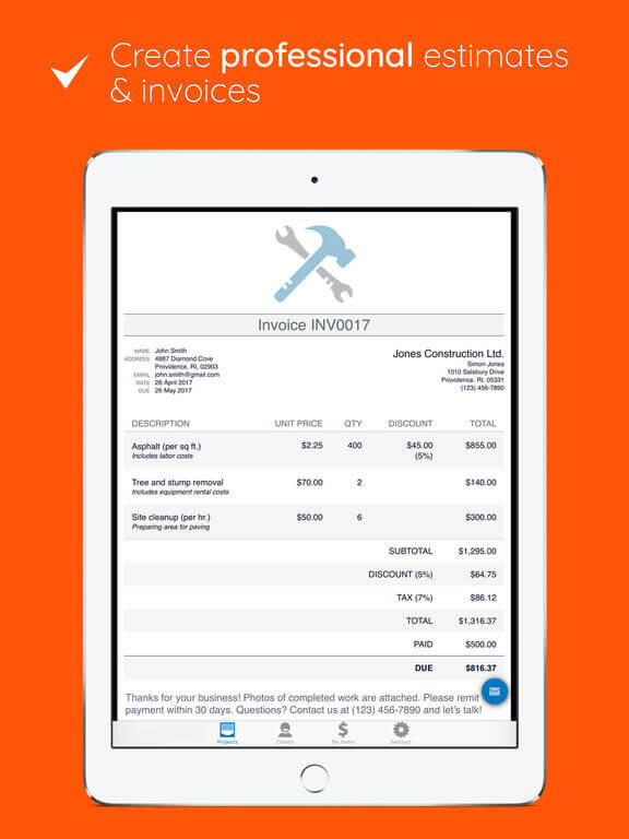 Download Invoice App for iPad