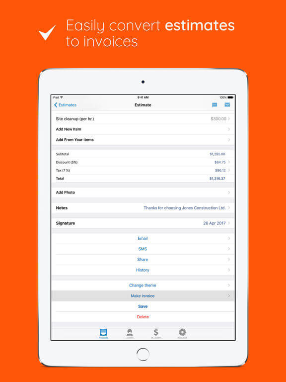 Download Invoice App for iPad