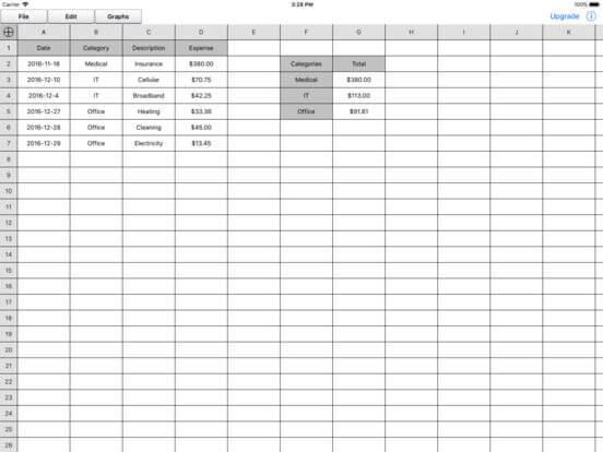 Download Spreadsheet for iPad