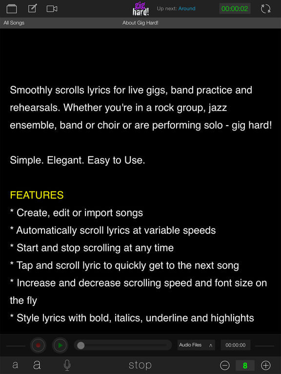 Download Scrolling Lyrics App for iPad