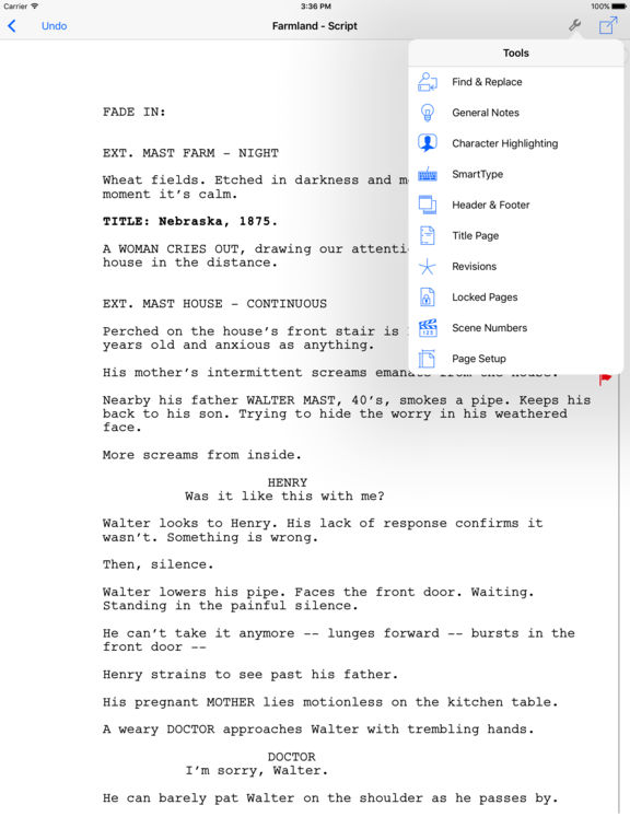 Final Draft for iPad Free Download