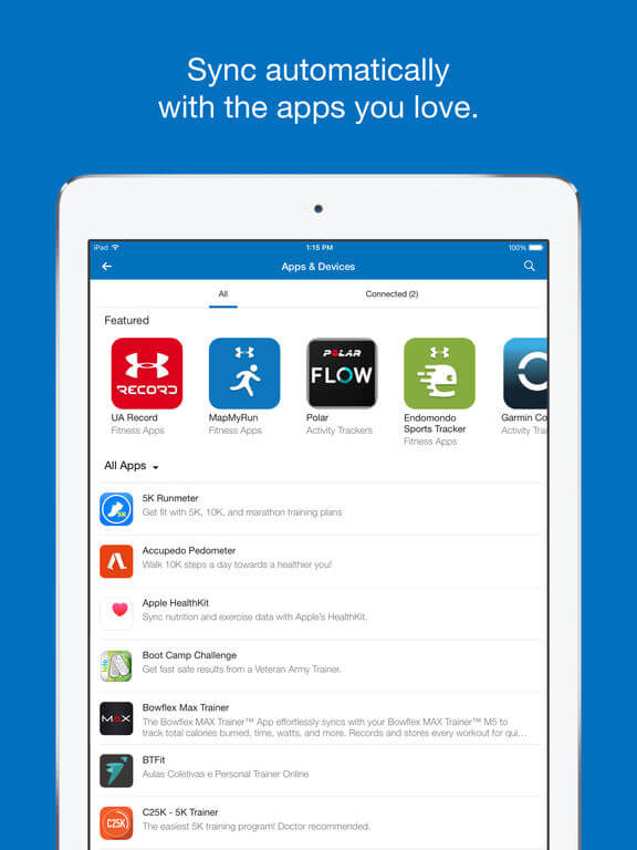 Download MyFitnesspal App for iPad