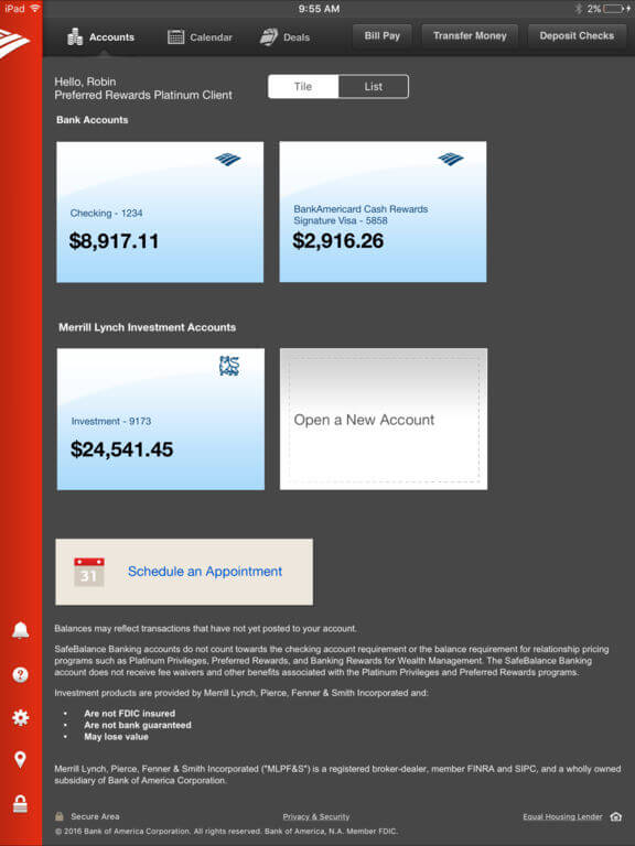 Download Bank of America App for iPad