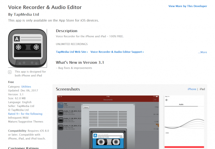 Download  for Recording App iPad