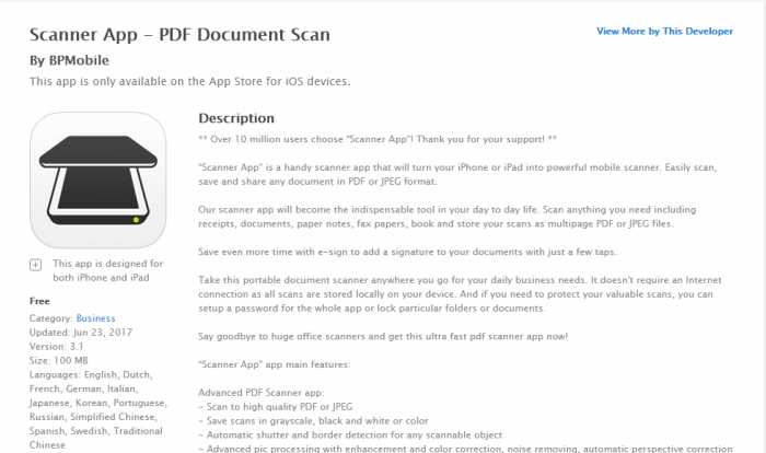 Download Scanner App for iPad