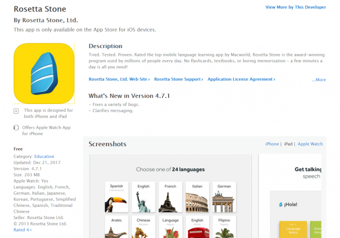 Download Rosetta Stone for iPad