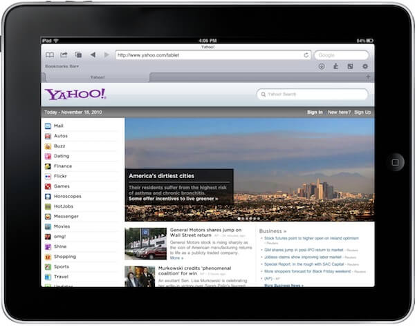 Download Yahoo for iPad