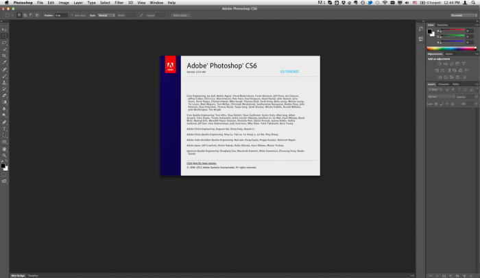 Screenshots of Adobe Photoshop for Mac