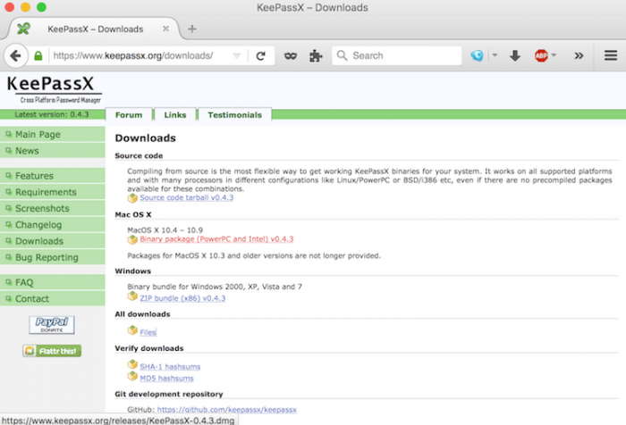 Download KeePass for Mac