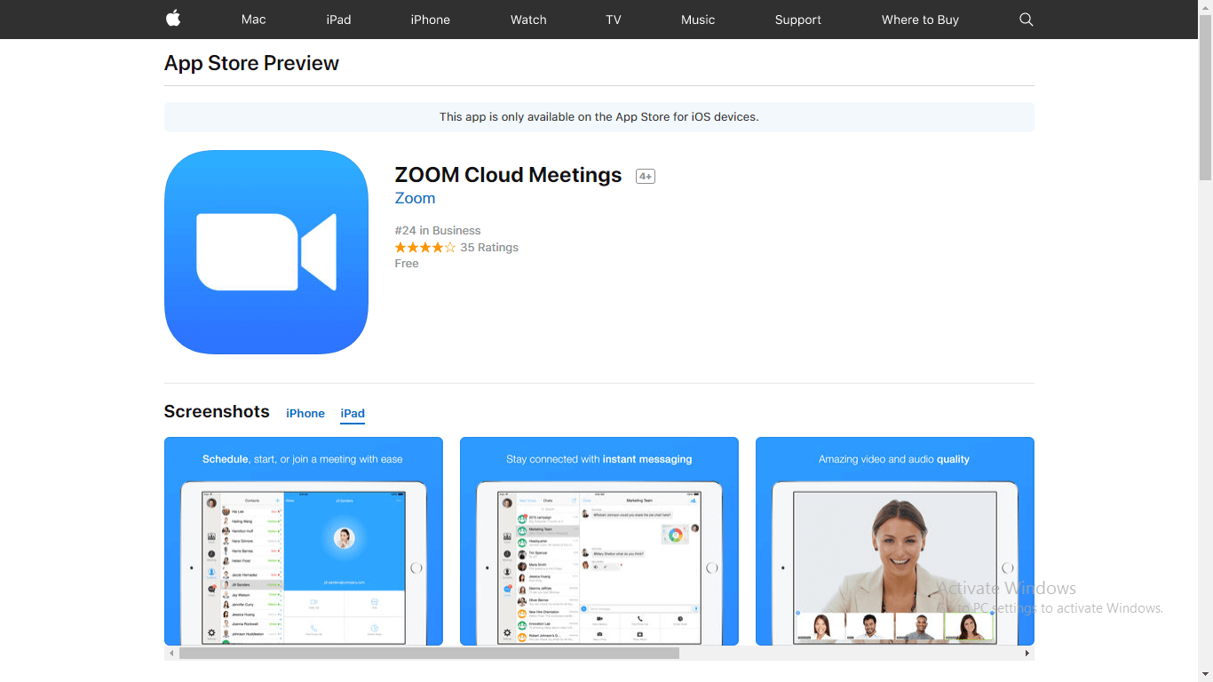 Download Zoom App for iPad