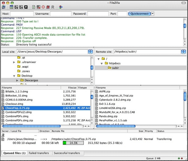 Download FileZilla for Mac