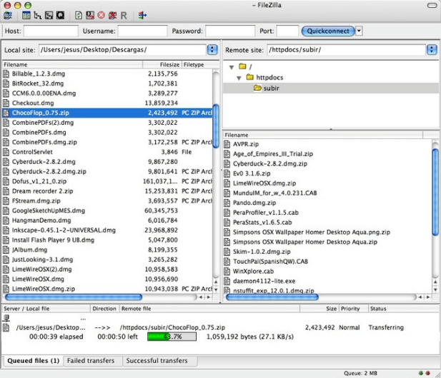 Download FileZilla for Mac